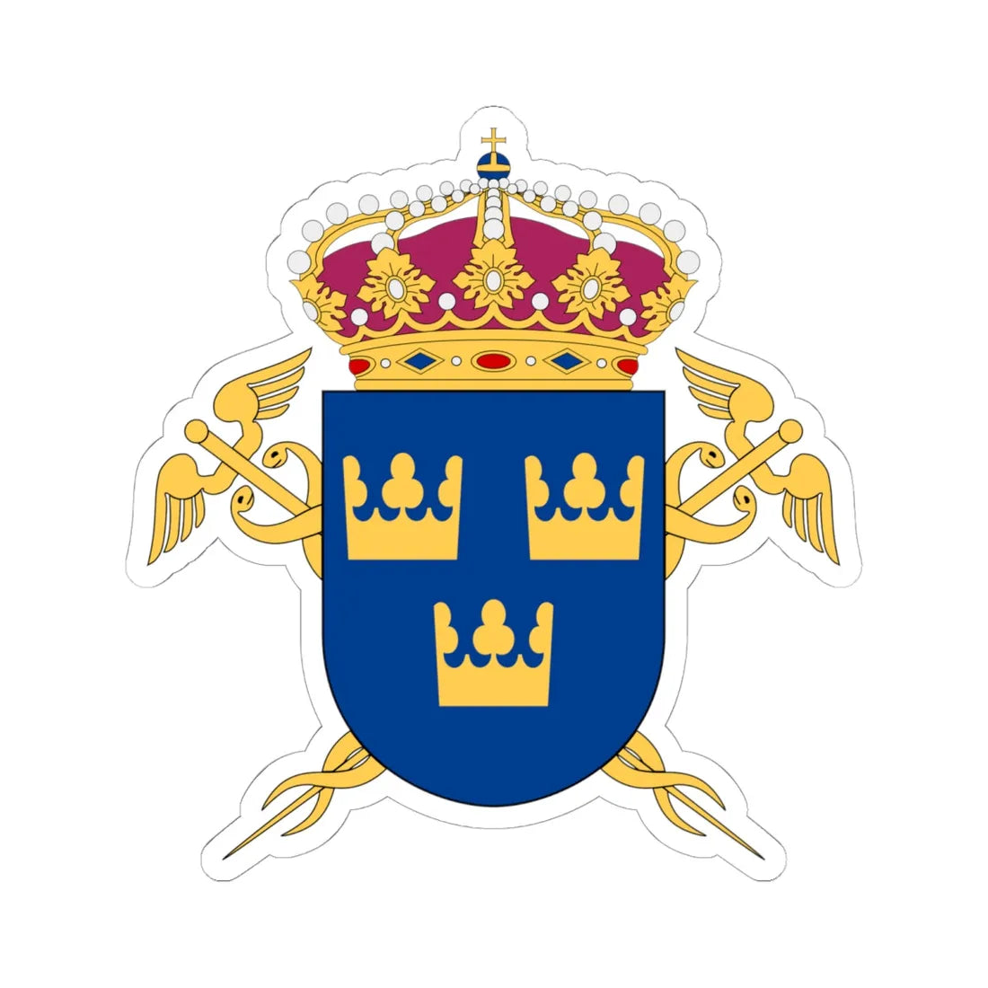 Kommerskollegium vapen (Sweden) (Coat of Arms) STICKER Vinyl Kiss-Cut Decal 6 Inch White - The Sticker Space