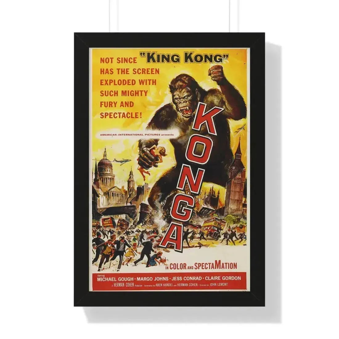 KONGA 1961 - Framed Movie Poster 16″ x 24″ Black - The Sticker Space