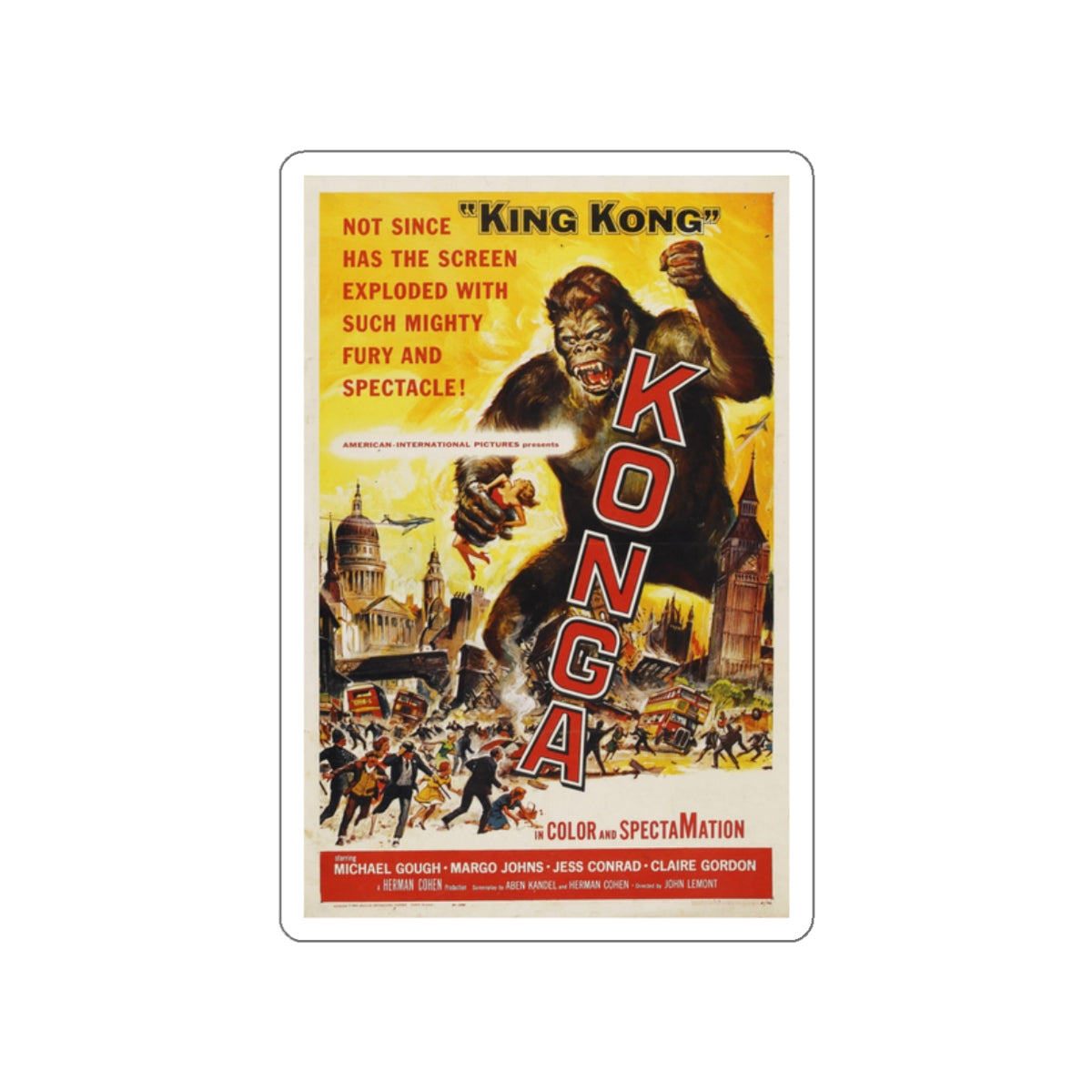 KONGA 1961 Movie Poster STICKER Vinyl Die-Cut Decal-2 Inch-The Sticker Space