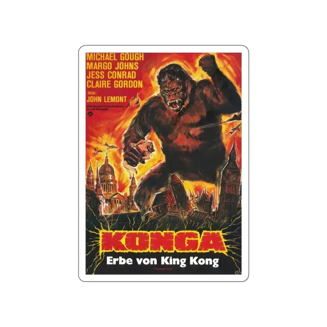 KONGA (GERMAN) 1961 Movie Poster STICKER Vinyl Die-Cut Decal 6 Inch - The Sticker Space