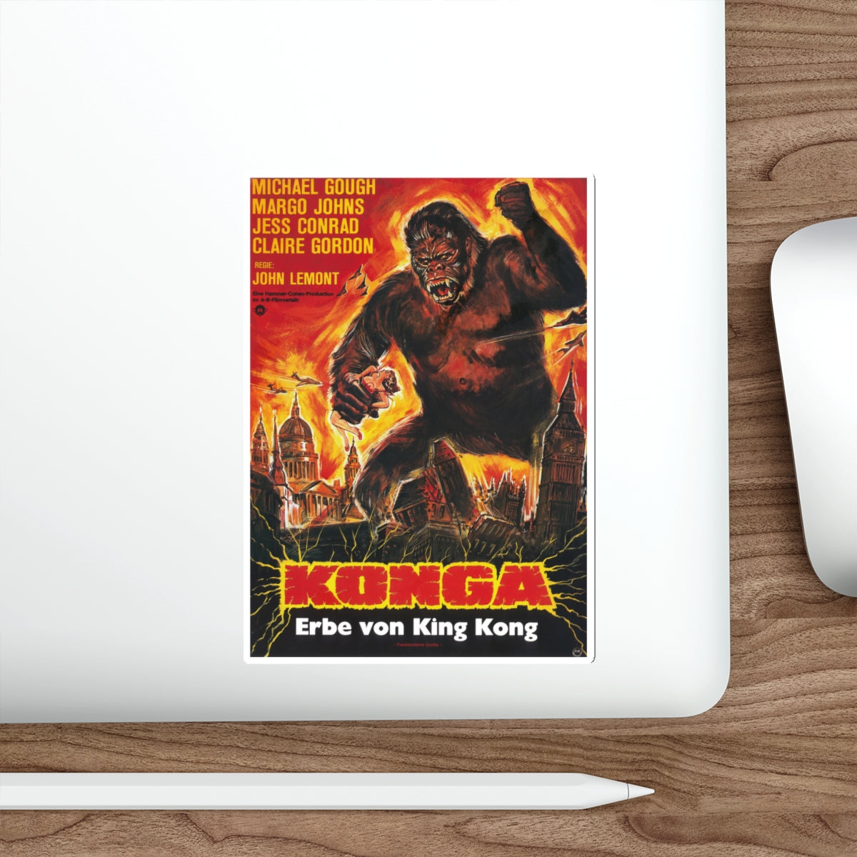 KONGA (GERMAN) 1961 Movie Poster STICKER Vinyl Die-Cut Decal-The Sticker Space