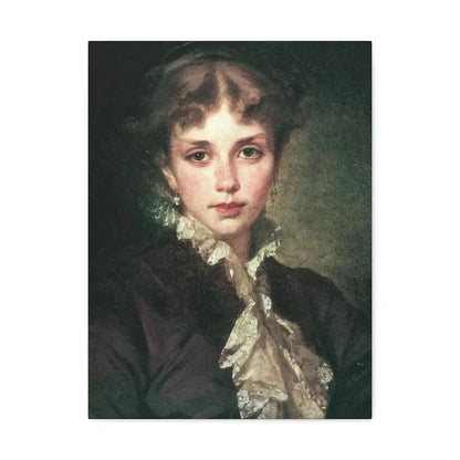 Konstantin Makovsky (1839-1915) Female Portrait - 1878 - Canvas Wall Art 18″ x 24″ 1.25" - The Sticker Space