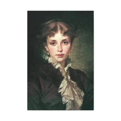 Konstantin Makovsky (1839-1915) Female Portrait - 1878 - Canvas Wall Art 20″ x 30″ 1.25" - The Sticker Space