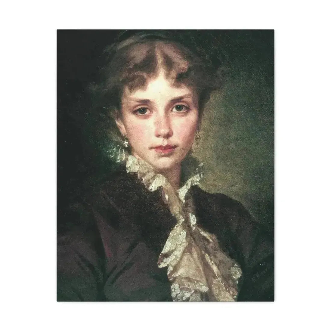 Konstantin Makovsky (1839-1915) Female Portrait - 1878 - Canvas Wall Art - The Sticker Space