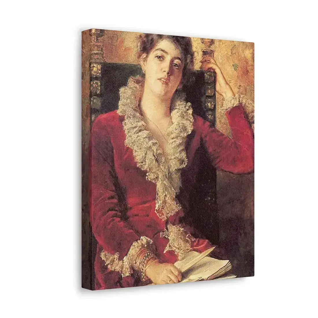 Konstantin Makovsky (1839-1915) Portrait of Julia Makovskaya, The Artist's Wife - Canvas Wall Art - The Sticker Space