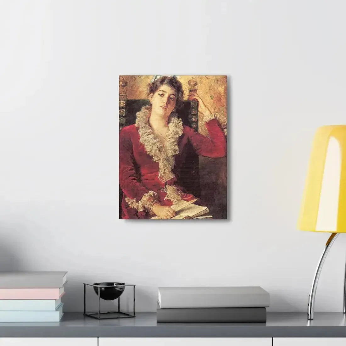 Konstantin Makovsky (1839-1915) Portrait of Julia Makovskaya, The Artist's Wife - Canvas Wall Art - The Sticker Space