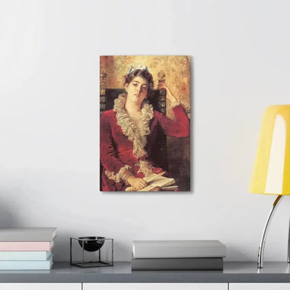 Konstantin Makovsky (1839-1915) Portrait of Julia Makovskaya, The Artist's Wife - Canvas Wall Art - The Sticker Space