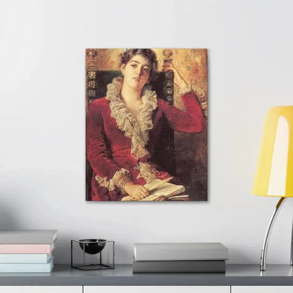 Konstantin Makovsky (1839-1915) Portrait of Julia Makovskaya, The Artist's Wife - Canvas Wall Art - The Sticker Space