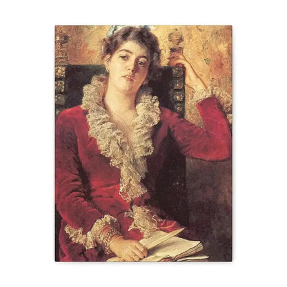 Konstantin Makovsky (1839-1915) Portrait of Julia Makovskaya, The Artist's Wife - Canvas Wall Art - The Sticker Space