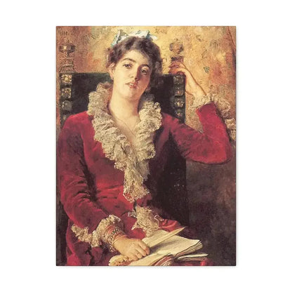 Konstantin Makovsky (1839-1915) Portrait of Julia Makovskaya, The Artist's Wife - Canvas Wall Art - The Sticker Space