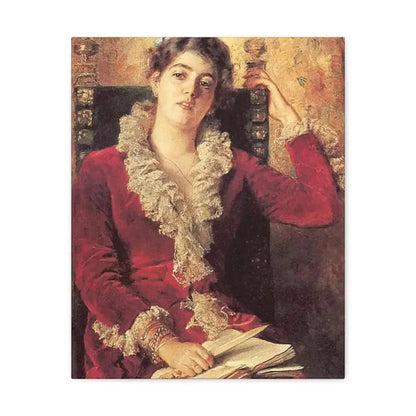 Konstantin Makovsky (1839-1915) Portrait of Julia Makovskaya, The Artist's Wife - Canvas Wall Art - The Sticker Space