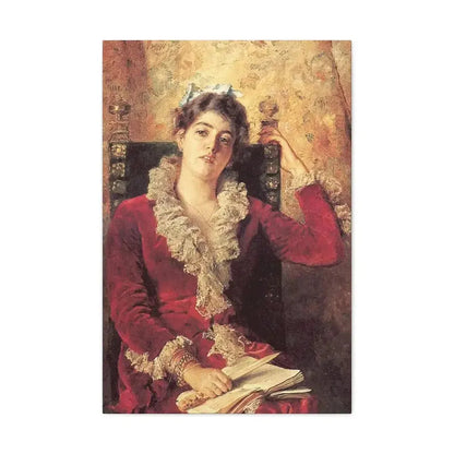 Konstantin Makovsky (1839-1915) Portrait of Julia Makovskaya, The Artist's Wife - Canvas Wall Art - The Sticker Space