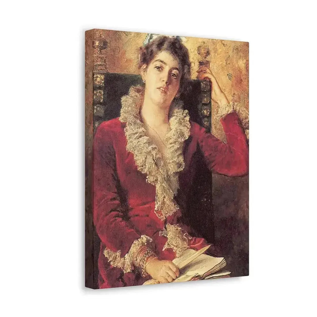 Konstantin Makovsky (1839-1915) Portrait of Julia Makovskaya, The Artist's Wife - Canvas Wall Art - The Sticker Space