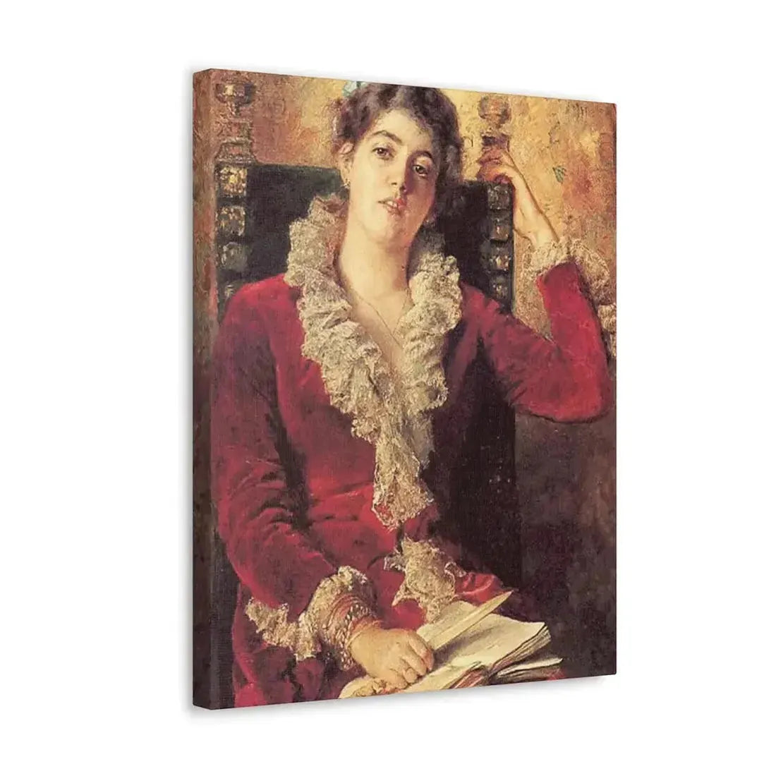Konstantin Makovsky (1839-1915) Portrait of Julia Makovskaya, The Artist's Wife - Canvas Wall Art - The Sticker Space
