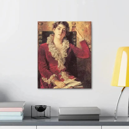 Konstantin Makovsky (1839-1915) Portrait of Julia Makovskaya, The Artist's Wife - Canvas Wall Art - The Sticker Space