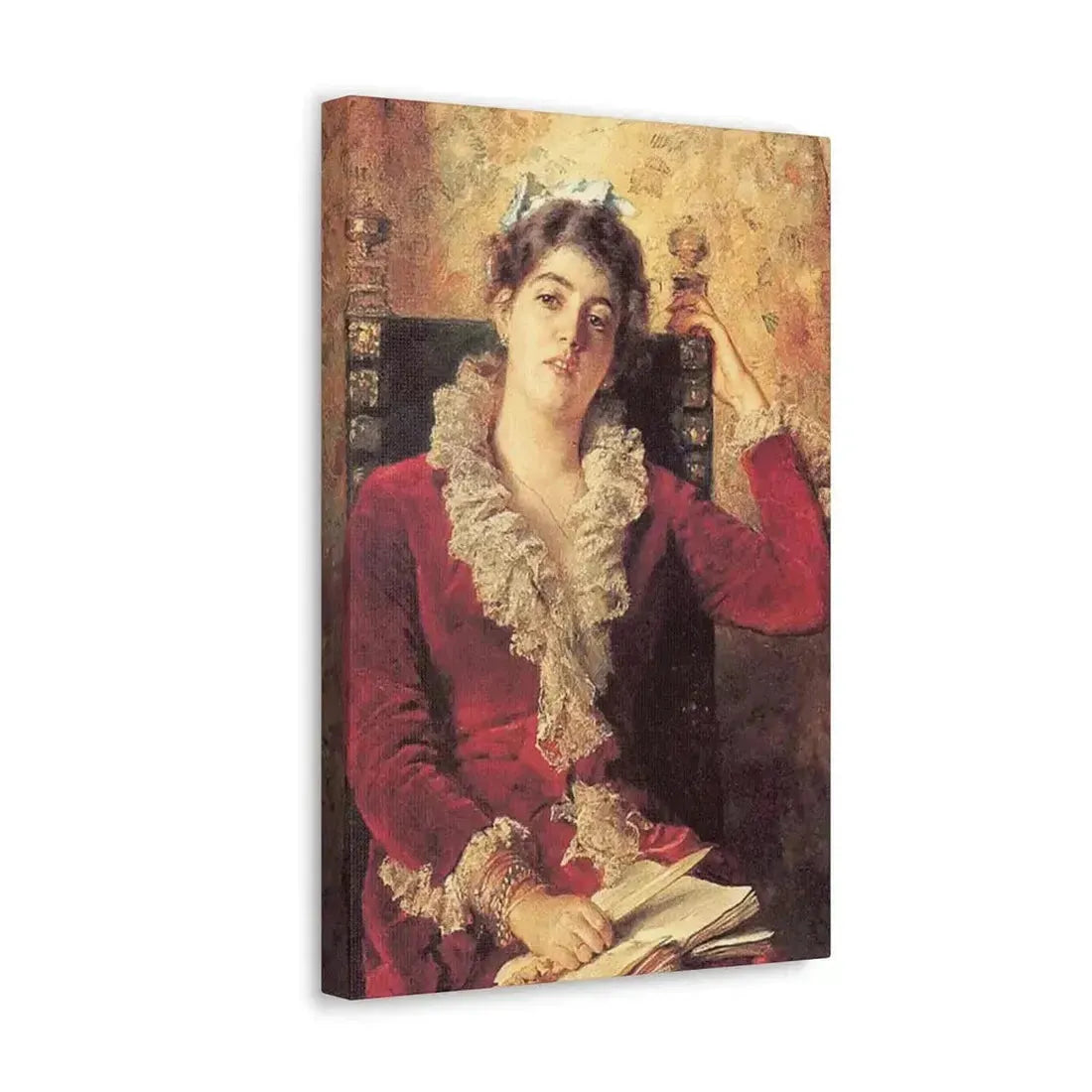 Konstantin Makovsky (1839-1915) Portrait of Julia Makovskaya, The Artist's Wife - Canvas Wall Art - The Sticker Space