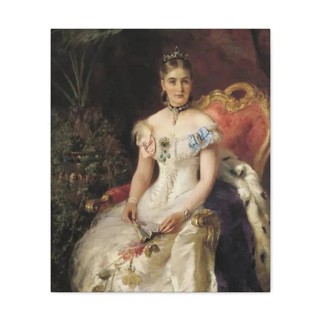 Konstantin Makovsky (1839-1915) Portrait Of Mariya Mikhajlovna Volkonsky - Canvas Wall Art 20″ x 24″ 1.25" - The Sticker Space
