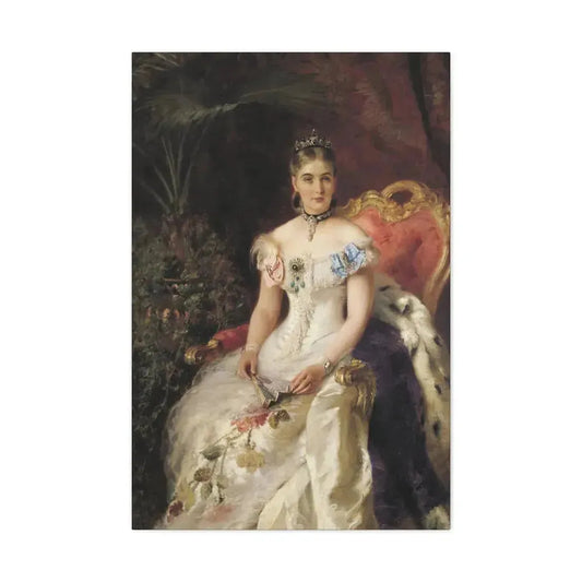 Konstantin Makovsky (1839-1915) Portrait Of Mariya Mikhajlovna Volkonsky - Canvas Wall Art 24″ x 36″ 1.25" - The Sticker Space