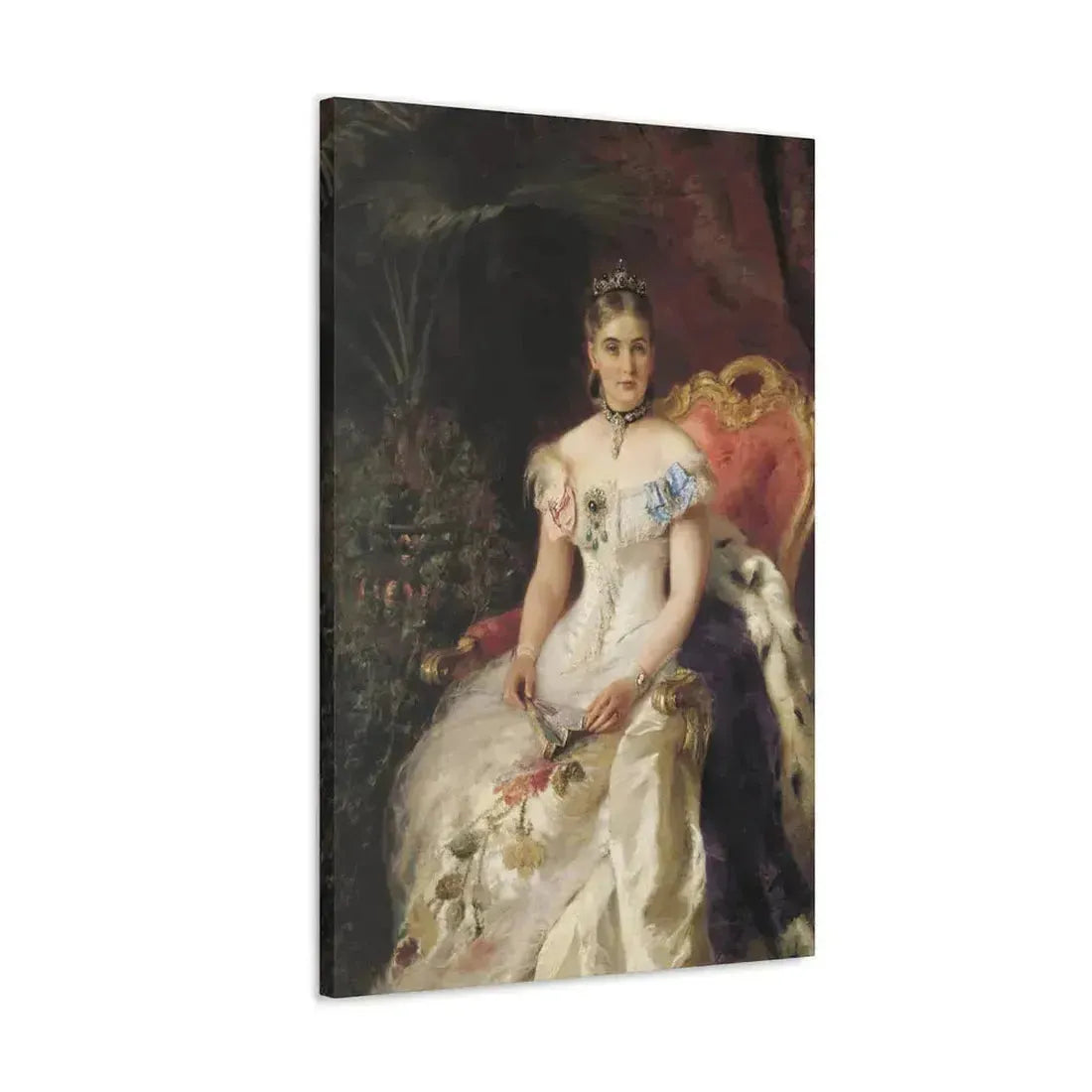 Konstantin Makovsky (1839-1915) Portrait Of Mariya Mikhajlovna Volkonsky - Canvas Wall Art - The Sticker Space