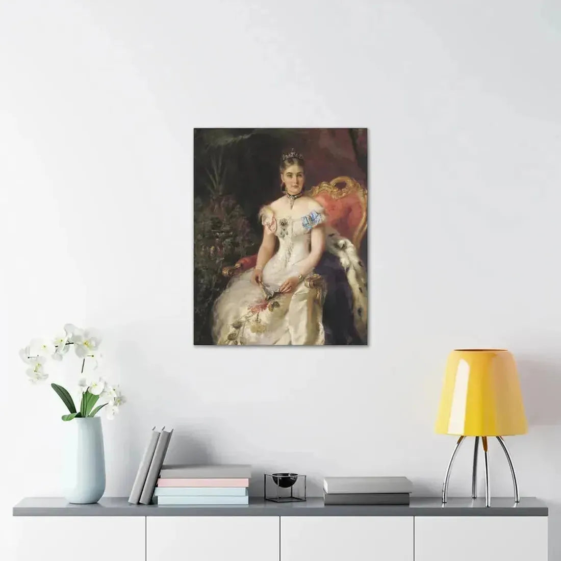 Konstantin Makovsky (1839-1915) Portrait Of Mariya Mikhajlovna Volkonsky - Canvas Wall Art - The Sticker Space