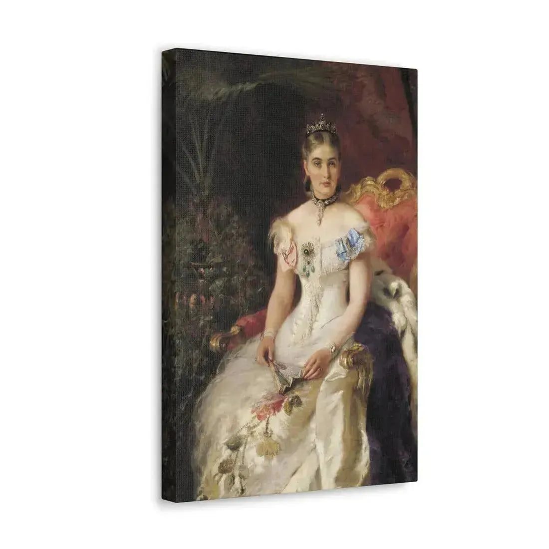 Konstantin Makovsky (1839-1915) Portrait Of Mariya Mikhajlovna Volkonsky - Canvas Wall Art - The Sticker Space