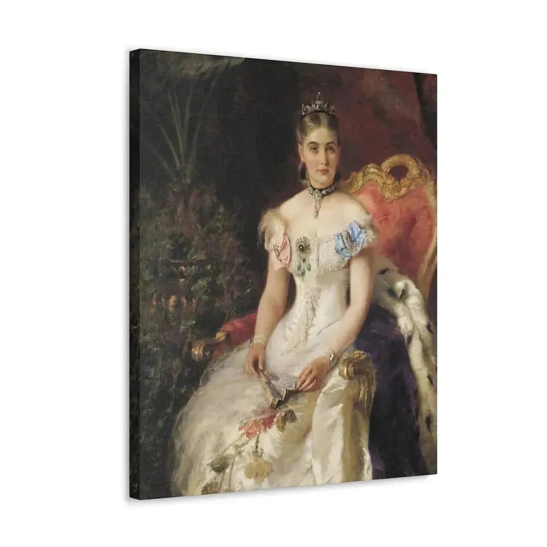 Konstantin Makovsky (1839-1915) Portrait Of Mariya Mikhajlovna Volkonsky - Canvas Wall Art - The Sticker Space