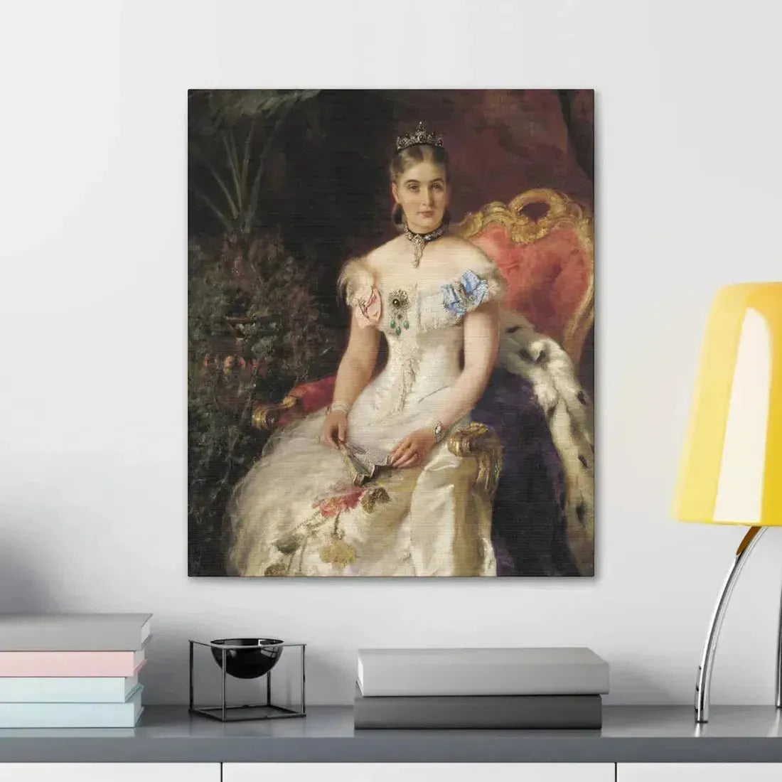 Konstantin Makovsky (1839-1915) Portrait Of Mariya Mikhajlovna Volkonsky - Canvas Wall Art - The Sticker Space