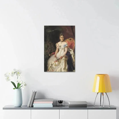 Konstantin Makovsky (1839-1915) Portrait Of Mariya Mikhajlovna Volkonsky - Canvas Wall Art - The Sticker Space