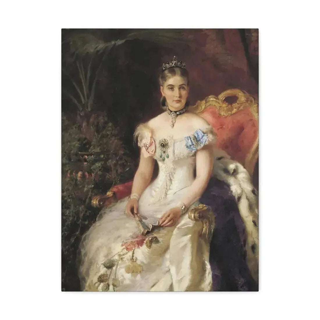 Konstantin Makovsky (1839-1915) Portrait Of Mariya Mikhajlovna Volkonsky - Canvas Wall Art - The Sticker Space
