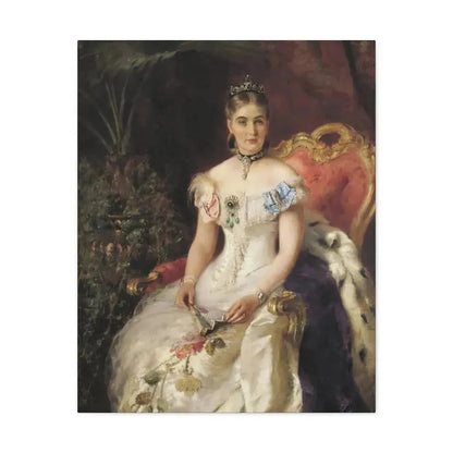 Konstantin Makovsky (1839-1915) Portrait Of Mariya Mikhajlovna Volkonsky - Canvas Wall Art - The Sticker Space