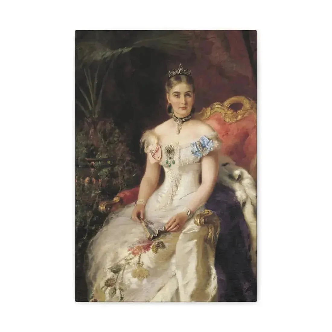 Konstantin Makovsky (1839-1915) Portrait Of Mariya Mikhajlovna Volkonsky - Canvas Wall Art - The Sticker Space