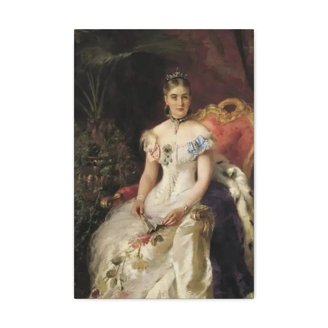 Konstantin Makovsky (1839-1915) Portrait Of Mariya Mikhajlovna Volkonsky - Canvas Wall Art - The Sticker Space