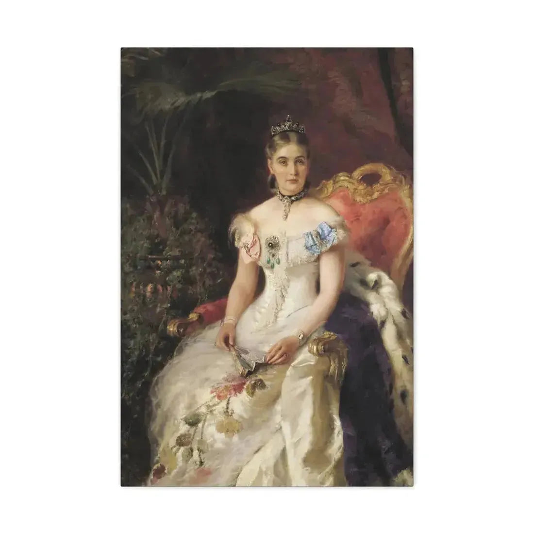 Konstantin Makovsky (1839-1915) Portrait Of Mariya Mikhajlovna Volkonsky - Canvas Wall Art - The Sticker Space