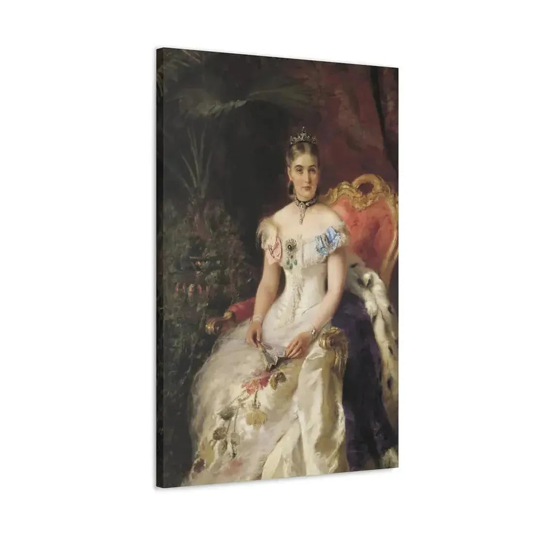 Konstantin Makovsky (1839-1915) Portrait Of Mariya Mikhajlovna Volkonsky - Canvas Wall Art - The Sticker Space