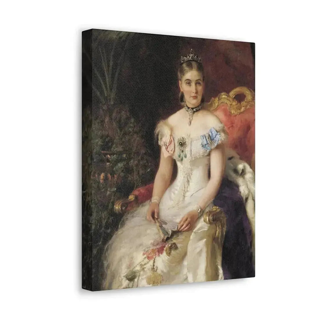 Konstantin Makovsky (1839-1915) Portrait Of Mariya Mikhajlovna Volkonsky - Canvas Wall Art - The Sticker Space