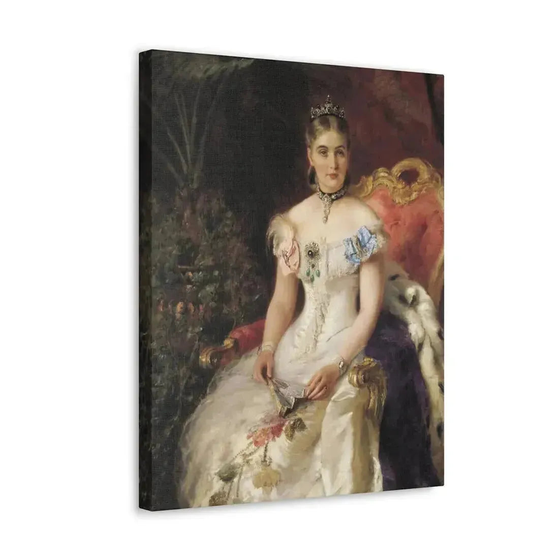 Konstantin Makovsky (1839-1915) Portrait Of Mariya Mikhajlovna Volkonsky - Canvas Wall Art - The Sticker Space