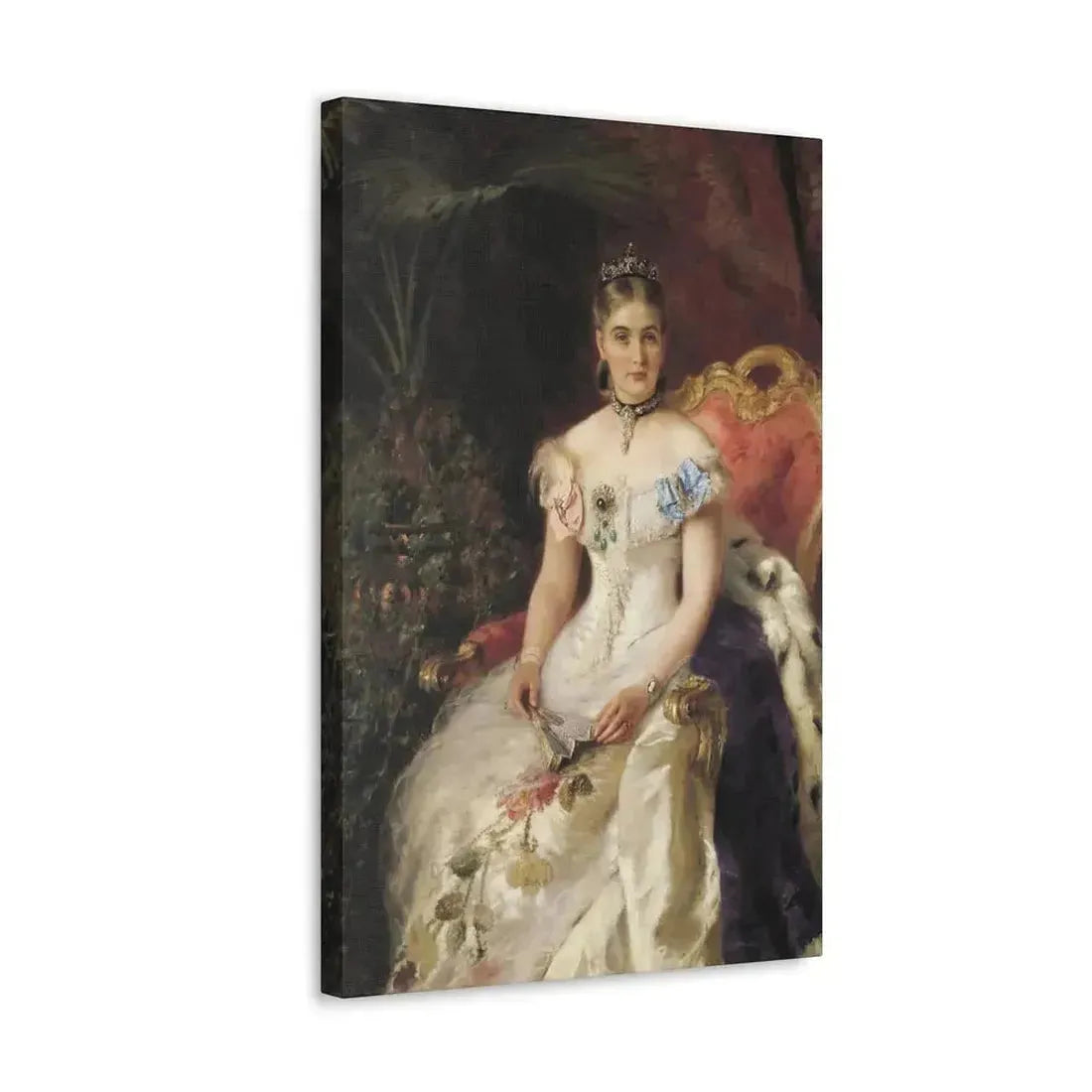 Konstantin Makovsky (1839-1915) Portrait Of Mariya Mikhajlovna Volkonsky - Canvas Wall Art - The Sticker Space