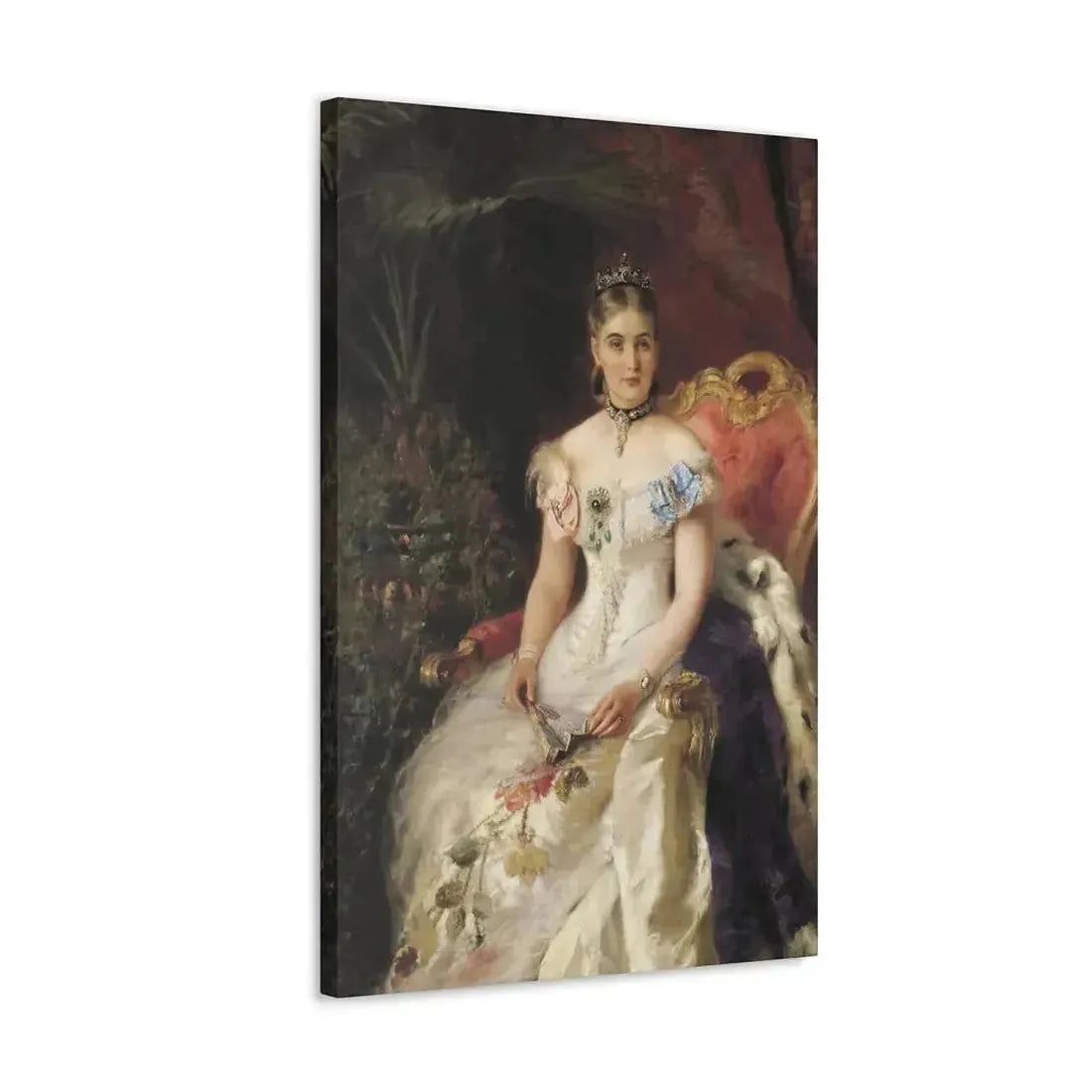 Konstantin Makovsky (1839-1915) Portrait Of Mariya Mikhajlovna Volkonsky - Canvas Wall Art - The Sticker Space
