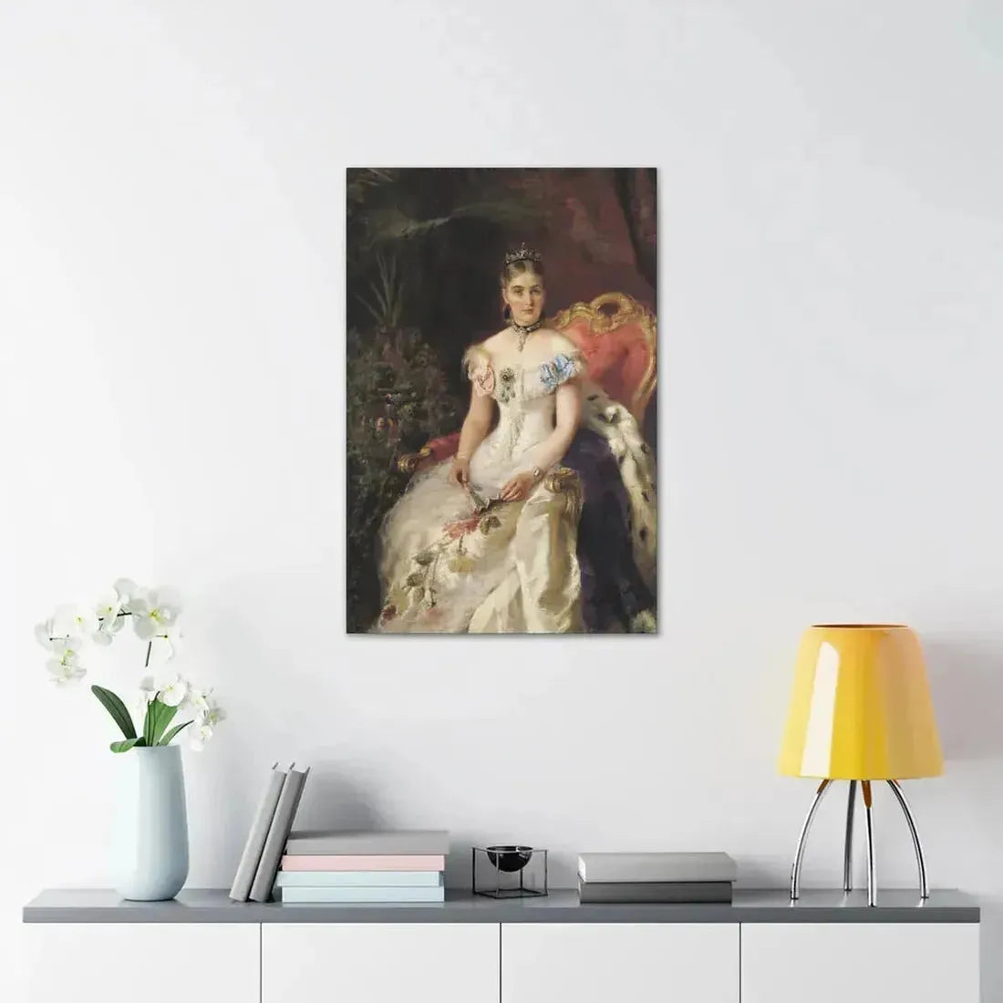 Konstantin Makovsky (1839-1915) Portrait Of Mariya Mikhajlovna Volkonsky - Canvas Wall Art - The Sticker Space