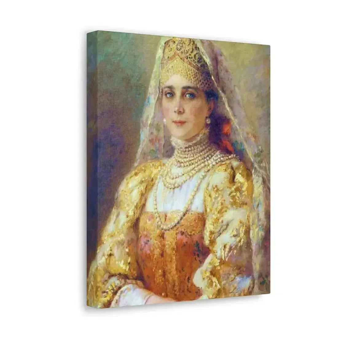 Konstantin Makovsky (1839-1915) Portrait of Princess Zinaida Yusupova in Russian Costume - Canvas Wall Art - The Sticker Space