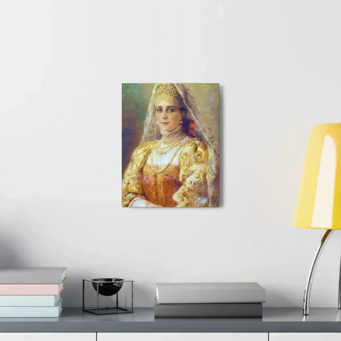 Konstantin Makovsky (1839-1915) Portrait of Princess Zinaida Yusupova in Russian Costume - Canvas Wall Art - The Sticker Space