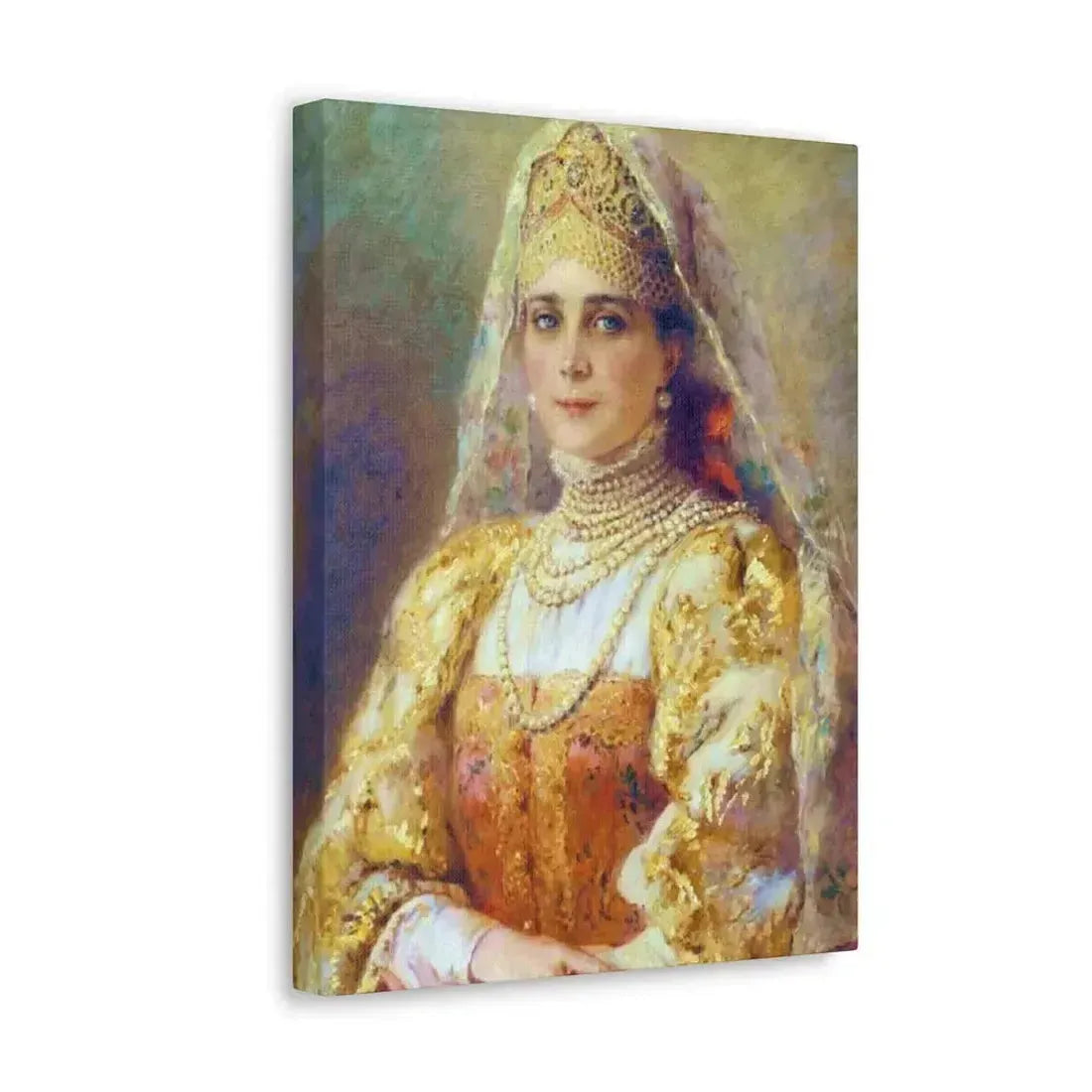 Konstantin Makovsky (1839-1915) Portrait of Princess Zinaida Yusupova in Russian Costume - Canvas Wall Art - The Sticker Space