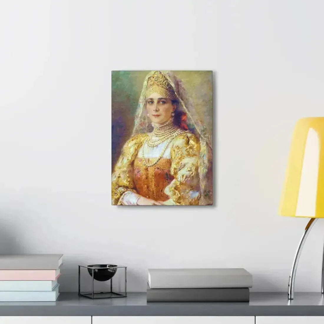 Konstantin Makovsky (1839-1915) Portrait of Princess Zinaida Yusupova in Russian Costume - Canvas Wall Art - The Sticker Space