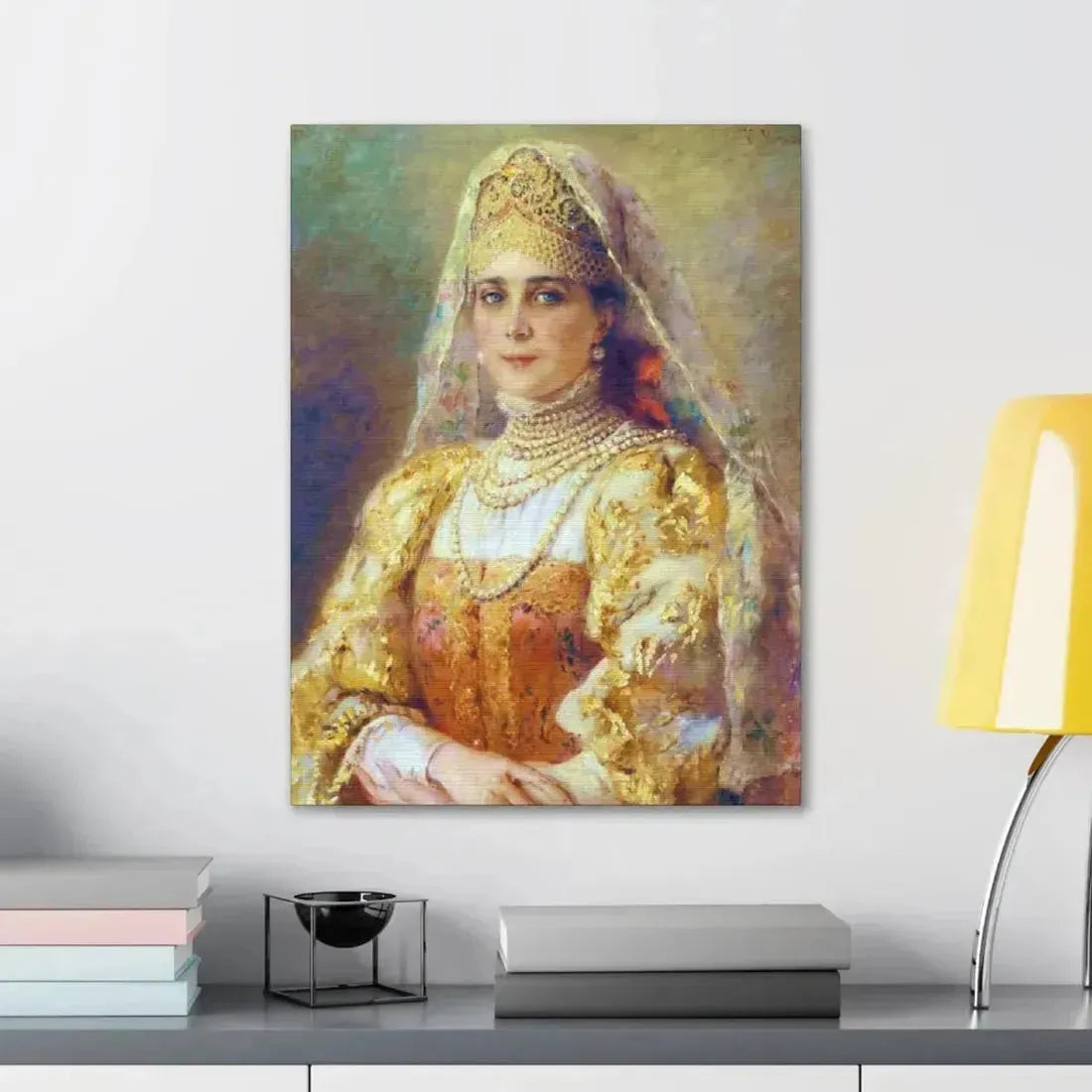 Konstantin Makovsky (1839-1915) Portrait of Princess Zinaida Yusupova in Russian Costume - Canvas Wall Art - The Sticker Space