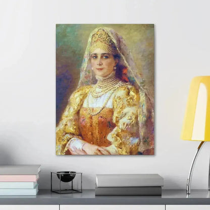 Konstantin Makovsky (1839-1915) Portrait of Princess Zinaida Yusupova in Russian Costume - Canvas Wall Art - The Sticker Space