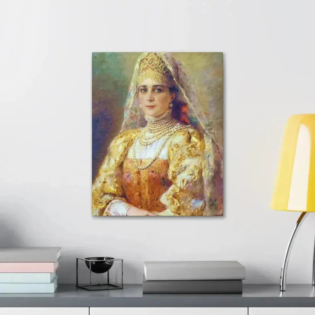 Konstantin Makovsky (1839-1915) Portrait of Princess Zinaida Yusupova in Russian Costume - Canvas Wall Art - The Sticker Space