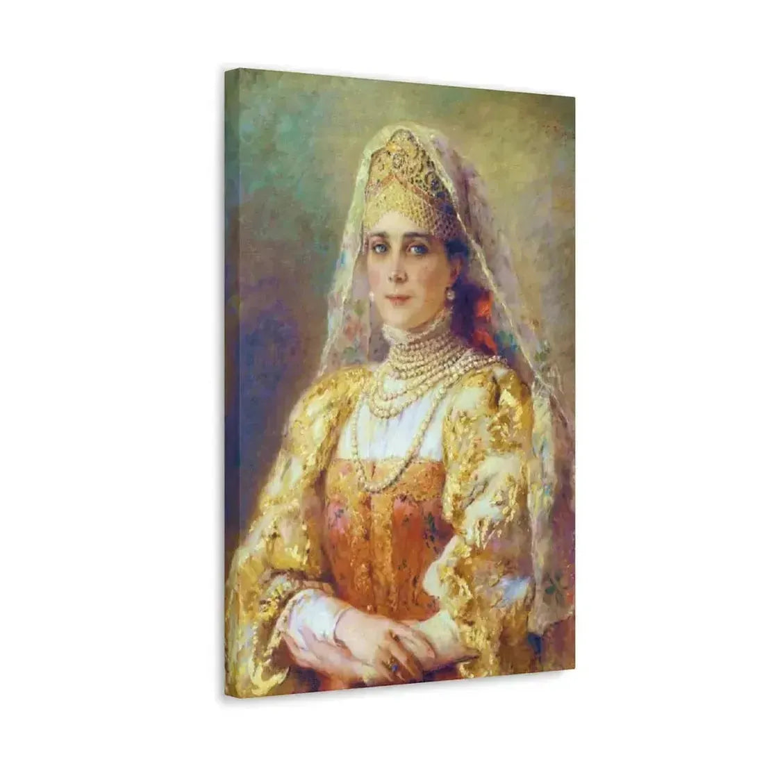 Konstantin Makovsky (1839-1915) Portrait of Princess Zinaida Yusupova in Russian Costume - Canvas Wall Art - The Sticker Space