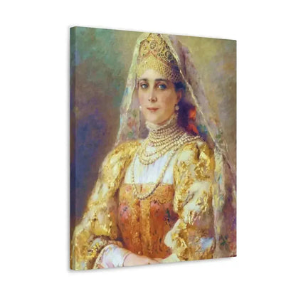 Konstantin Makovsky (1839-1915) Portrait of Princess Zinaida Yusupova in Russian Costume - Canvas Wall Art - The Sticker Space