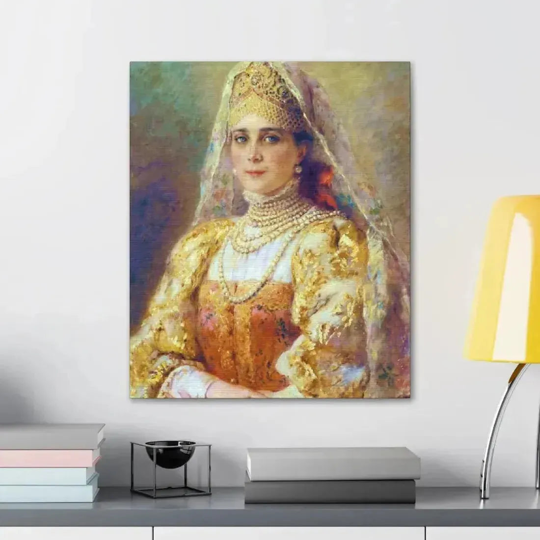 Konstantin Makovsky (1839-1915) Portrait of Princess Zinaida Yusupova in Russian Costume - Canvas Wall Art - The Sticker Space