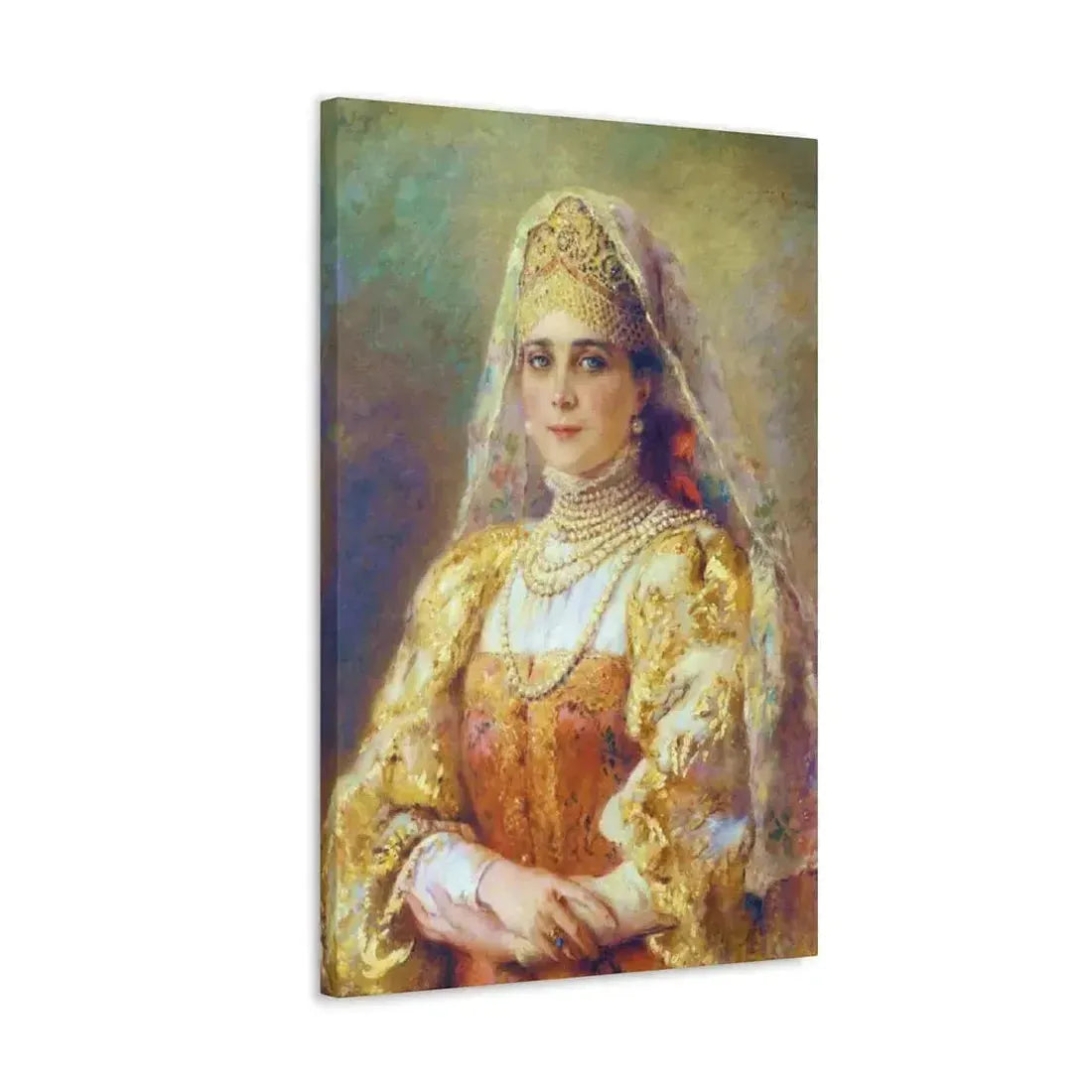 Konstantin Makovsky (1839-1915) Portrait of Princess Zinaida Yusupova in Russian Costume - Canvas Wall Art - The Sticker Space